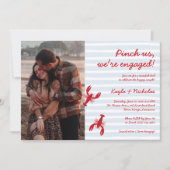 ザリガニ煮沸ピンチUs写真婚約 招待状 (正面)