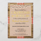 ザリガニ煮沸ロブスター卒業素朴会 箔招待状 (正面)