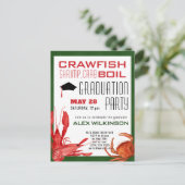 ザリガニ煮沸卒業シーフードパーティの招待状 ポストカード (スタンド正面)