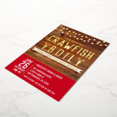 ザリガニ煮沸卒業シーフードパーティー 箔招待状 (回転した状態)