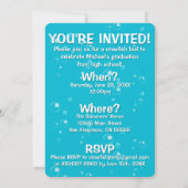 ザリガニ煮沸卒業パーティーロブスター魚介類 招待状 (裏面)