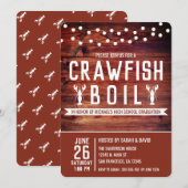 ザリガニ煮沸卒業学校イベントパーティー 招待状 (正面/裏面)