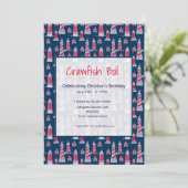 ザリガニ煮沸又はクランベーク誕生日招待状 招待状 (スタンド正面)