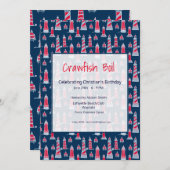 ザリガニ煮沸又はクランベーク誕生日招待状 招待状 (正面/裏面)