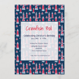 ザリガニ煮沸又はクランベーク誕生日招待状 招待状