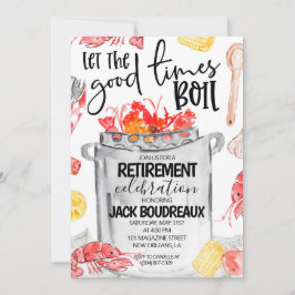 ザリガニ煮沸退職パーティの招待状 招待状