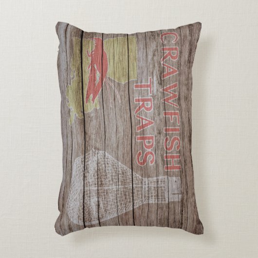 ザリガニ素朴の罠の看板アクセント枕 アクセントクッション (正面(垂直))