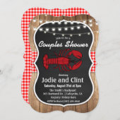 ザリガニ素朴ボイルカップルのシャワー招待状 招待状 (正面/裏面)