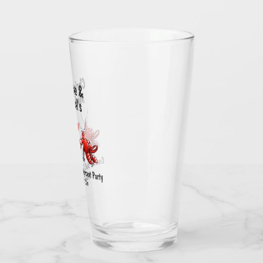 ザリガニ結婚のザリガニがビールの点を煮る タンブラーグラス (左)