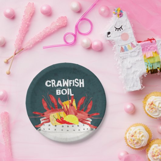 ザリガニ魚介類の夏のパーティー ペーパープレート (パーティー)