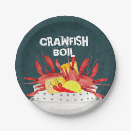 ザリガニ魚介類の夏のパーティー ペーパープレート