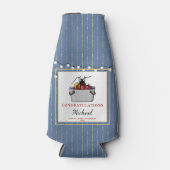 ザリガニ魚介類ボイルブルー金ゴールド卒業パーティー ボトルクーラー (正面)