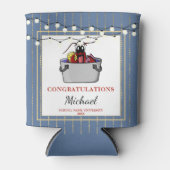 ザリガニ魚介類ボイルブルー金ゴールド卒業パーティー 缶クーラー (正面)