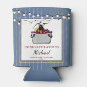 ザリガニ魚介類ボイルブルー金ゴールド卒業パーティー 缶クーラー (裏面)