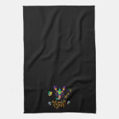 ザリガニ/トランペット/マスク/（紋章の）フラ・ダ・リマルディグラ キッチンタオル (縦)