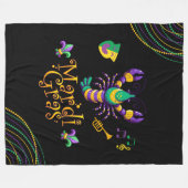 ザリガニ/トランペット/マスク/（紋章の）フラ・ダ・リマルディグラ フリースブランケット (正面(横))