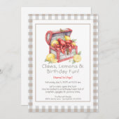 ザリガニ&レモントレジャーチェスト誕生日 招待状 (正面/裏面)