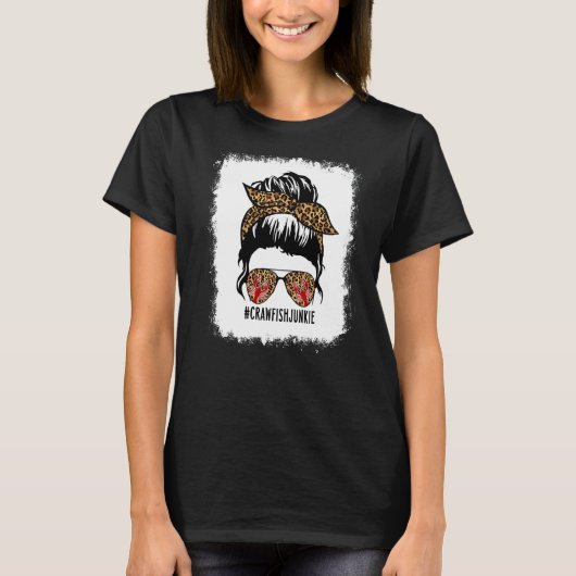 ザリガニJunkie Leopard Messy Bun Crafish沸騰C Tシャツ (正面)