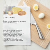 ザリザリがゆでる|レシピ手織りティータオル キッチンタオル (四つ折り)