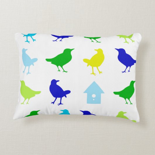 ザリス絵画チャリアによる着色鳥の数 アクセントクッション (裏面)