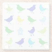 ザリス絵画チャリアによる着色鳥の数 ガラスコースター (裏面)