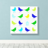 ザリス絵画チャリアによる着色鳥の数 キャンバスプリント (インサイチュ (ウッドフロア))