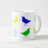 ザリス絵画チャリアによる着色鳥の数 ジャンボコーヒーマグカップ (正面右)