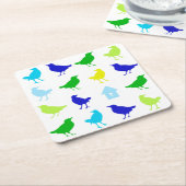 ザリス絵画チャリアによる着色鳥の数 スクエアペーパーコースター (アングル)