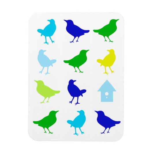 ザリス絵画チャリアによる着色鳥の数 マグネット (縦)