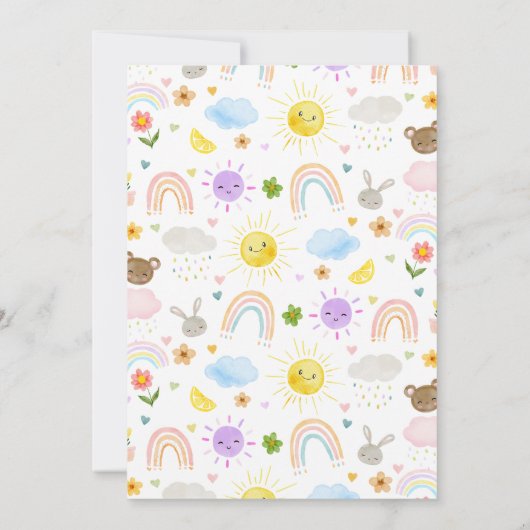 ザリトルサンシャインボホーレインボーファースト誕生日 招待状 (裏面)