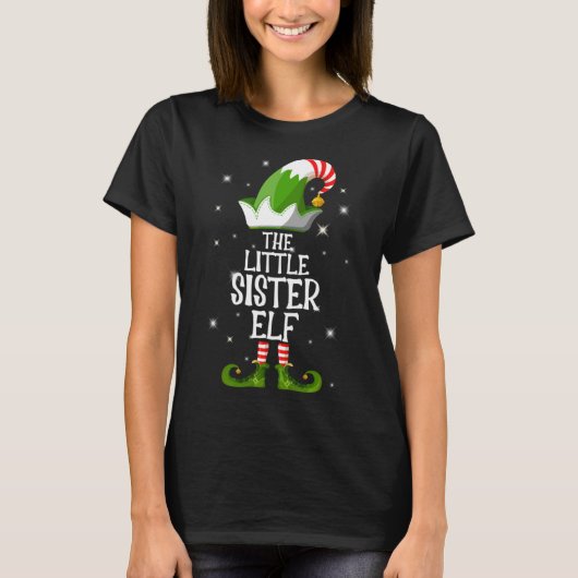 ザリトルシスター小妖精や小人ファミリーマッチングクリスマス Tシャツ (正面)