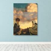 ザリトルピーチ， 1904年by Maxfield Parrish キャンバスプリント (インサイチュ (ウッドフロア))