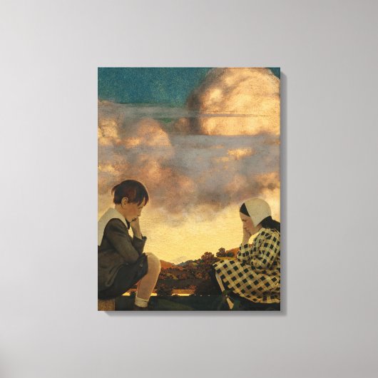 ザリトルピーチ， 1904年by Maxfield Parrish キャンバスプリント (正面)