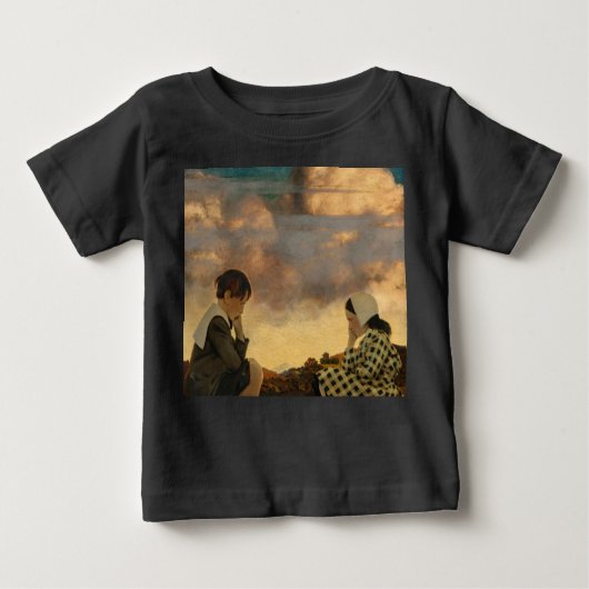 ザリトルピーチ， 1904年by Maxfield Parrish ベビーTシャツ (正面)