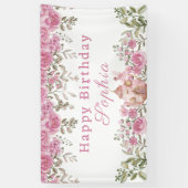 ザリトルフェアリー&ティーポット誕生日 横断幕 (縦)