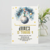 ザリトルプリンスウォーターカラー誕生日 招待状 (スタンド正面)