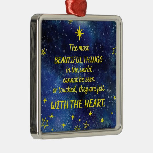 ザリトルプリンス引用文と星 メタルオーナメント (右)
