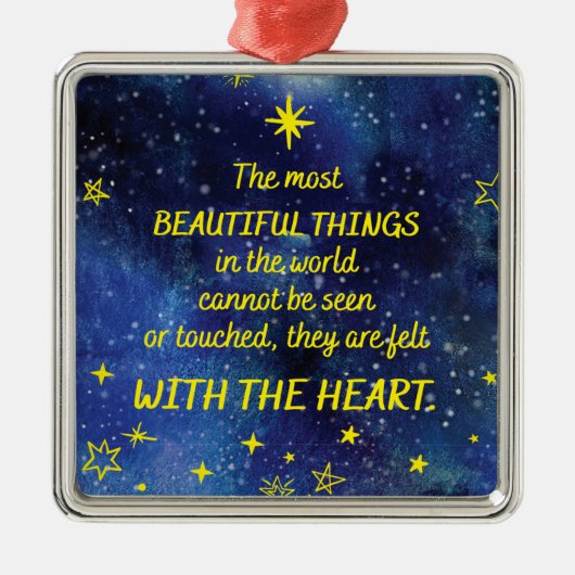 ザリトルプリンス引用文と星 メタルオーナメント (正面)