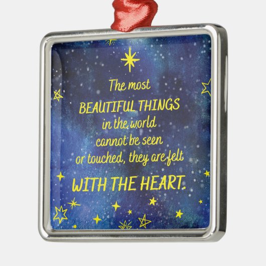 ザリトルプリンス引用文と星 メタルオーナメント (左)