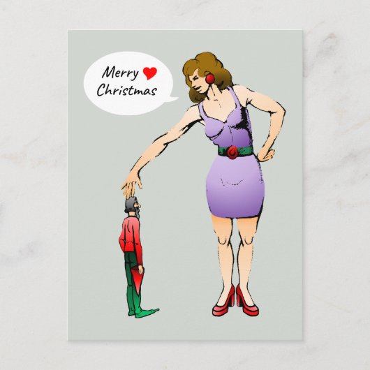 ザリトル小妖精や小人クリスマスホリデーハガキ シーズンポストカード (正面)