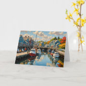 ザリトル魚釣りヴィレッジ誕生日 カード (黄色い花)