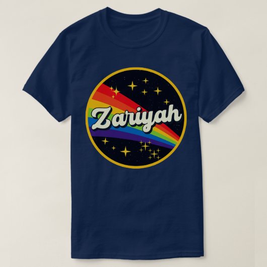 ザリヤレインボーイン宇宙ヴィンテージスタイル Tシャツ (デザイン正面)
