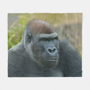 ザリーガルブラックバックゴリラ フリースブランケット