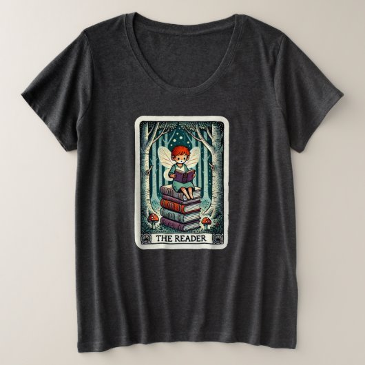 ザリーダータロットカード妖精 プラスサイズTシャツ (デザイン正面)
