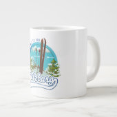 ザルツブルクのオーストリアからスキーのロゴ。 ジャンボコーヒーマグカップ (正面右)