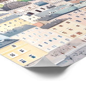 ザルツブルクオーストリアグアッシュ絵を描イラストレーション旅行 ポスター (角)