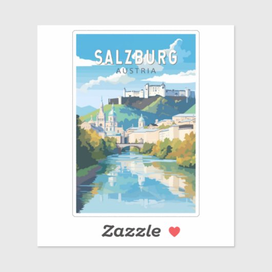 ザルツブルクオーストリアトラベルアートヴィンテージ シール (シート)