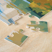 ザルツブルクオーストリアトラベルアートヴィンテージ ジグソーパズル (側面)