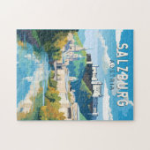 ザルツブルクオーストリアトラベルアートヴィンテージ ジグソーパズル (横)