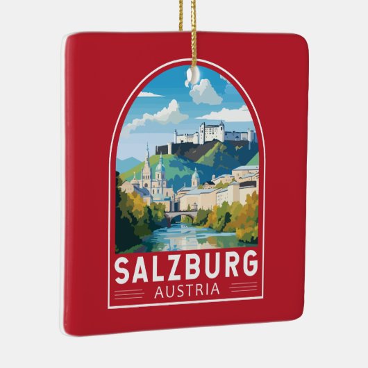 ザルツブルクオーストリアトラベルアートヴィンテージ セラミックオーナメント (右)